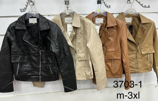 Kurtki damskie skórzana  Roz M-3XL, 1 Kolor Paczka 5 szt