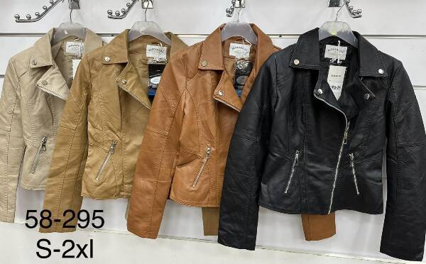 Kurtki damskie skórzana  Roz S-2XL, 1 Kolor Paczka 5 szt