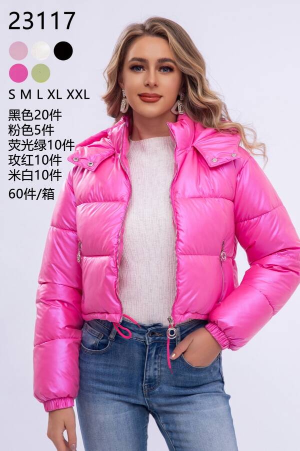 Kurtki damskie zimowe Roz S-2XL, 1 Kolor Paczka 5 szt