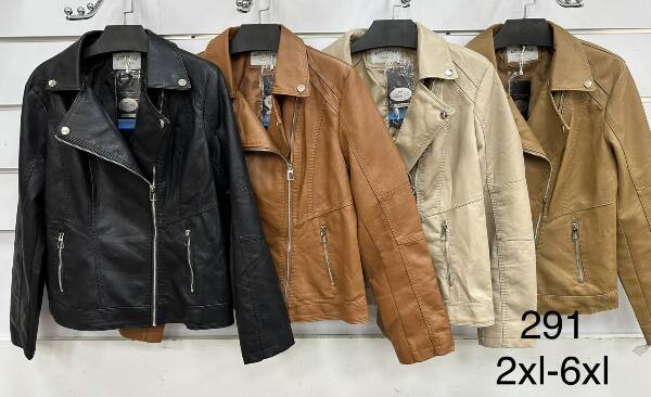 Kurtki damskie skórzana Roz 2XL-6XL, 1 Kolor Paczka 5 szt