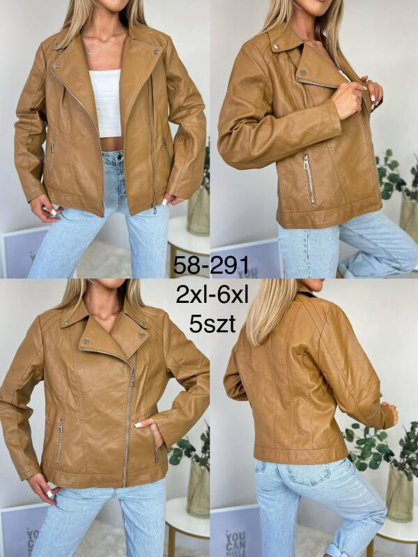 Kurtki damskie skórzana Roz 2XL-6XL, 1 Kolor Paczka 5 szt