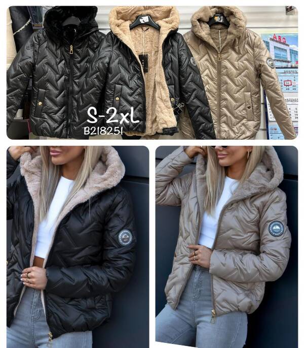 Kurtki damskie zimowe Roz S-2XL, 1 Kolor Paczka 5 szt