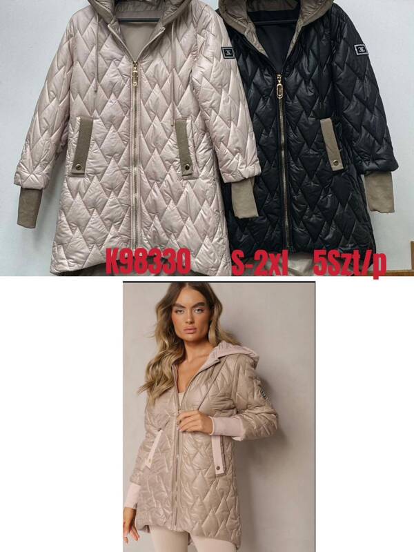 Kurtki damskie zimowe Roz S-2XL, 1 Kolor Paczka 5 szt