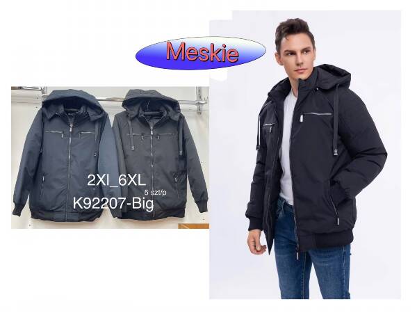 Kurtka męska cienka Roz 2XL-6XL, 1 Kolor Paczka 5 szt