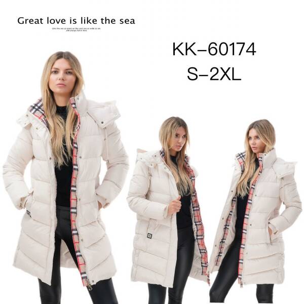 Kurtki damskie zimowe Roz S-2XL, 1 Kolor Paczka 5 szt