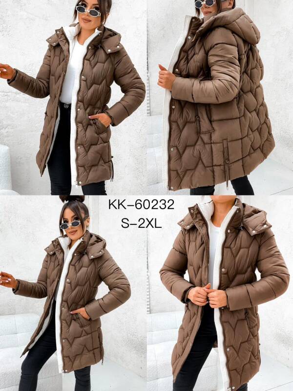Kurtki damskie zimowe Roz S-2XL, 1 Kolor Paczka 5 szt