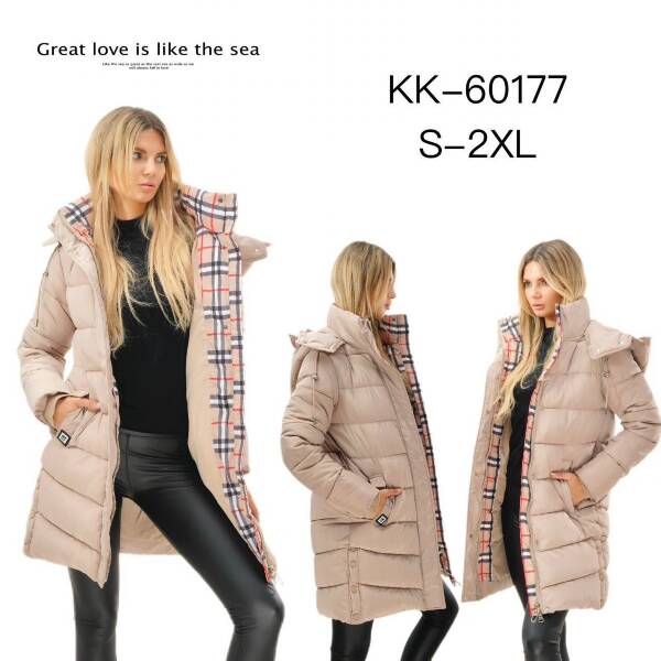 Kurtki damskie zimowe Roz S-2XL, 1 Kolor Paczka 5 szt