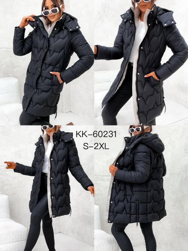 Kurtki damskie zimowe Roz S-2XL, 1 Kolor Paczka 5 szt