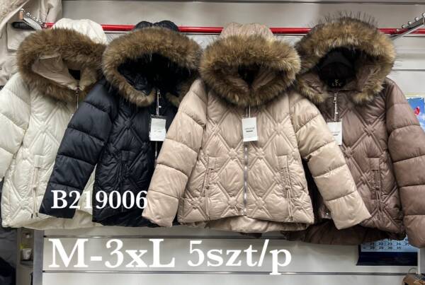 Kurtki damskie zimowe Roz M-3XL, 1 Kolor Paczka 5 szt
