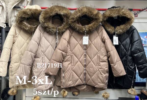 Kurtki damskie zimowe Roz M-3XL, 1 Kolor Paczka 5 szt