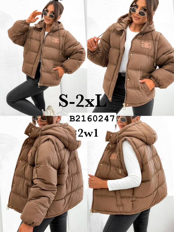 Kurtki damskie zimowe Roz S-2XL, 1 Kolor Paczka 5 szt