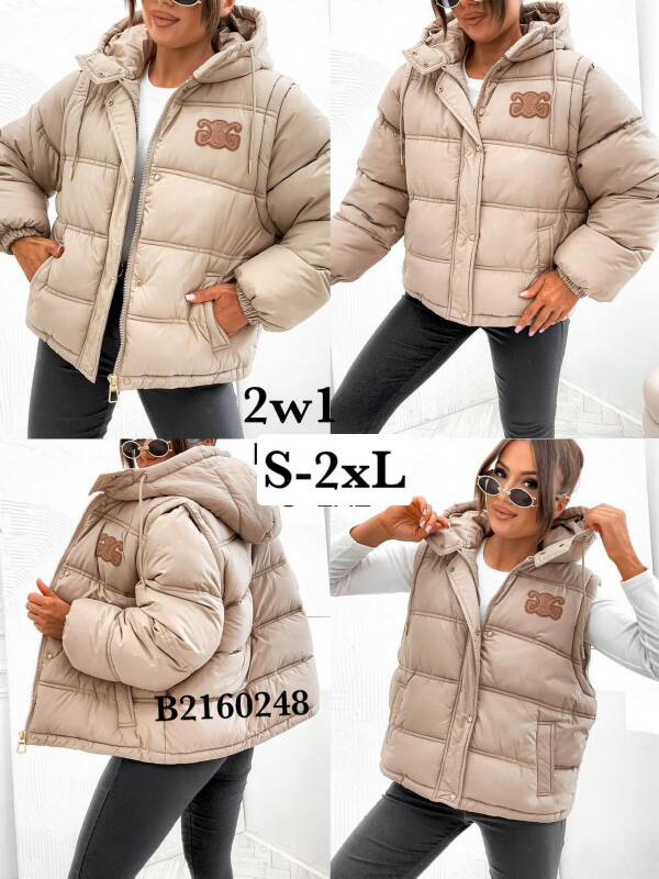 Kurtki damskie zimowe Roz S-2XL, 1 Kolor Paczka 5 szt