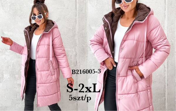 Zimowe Płaszcze Roz S-2XL, 1 Kolor Paczka 5 szt