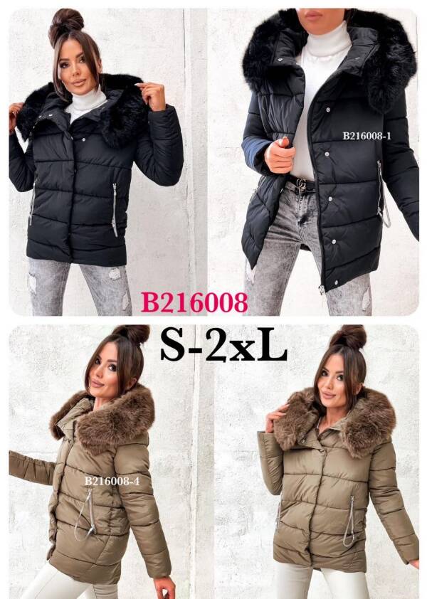 Kurtki damskie zimowe Roz S-2XL, 1 Kolor Paczka 5 szt