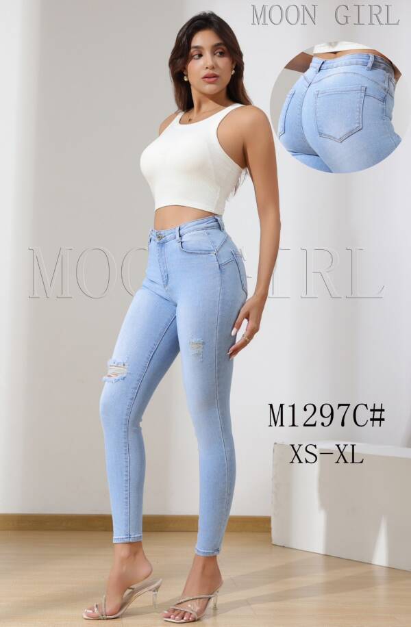 Spodnie damskie jeans Roz XS-XL, 1 Kolor Paczka 10 szt