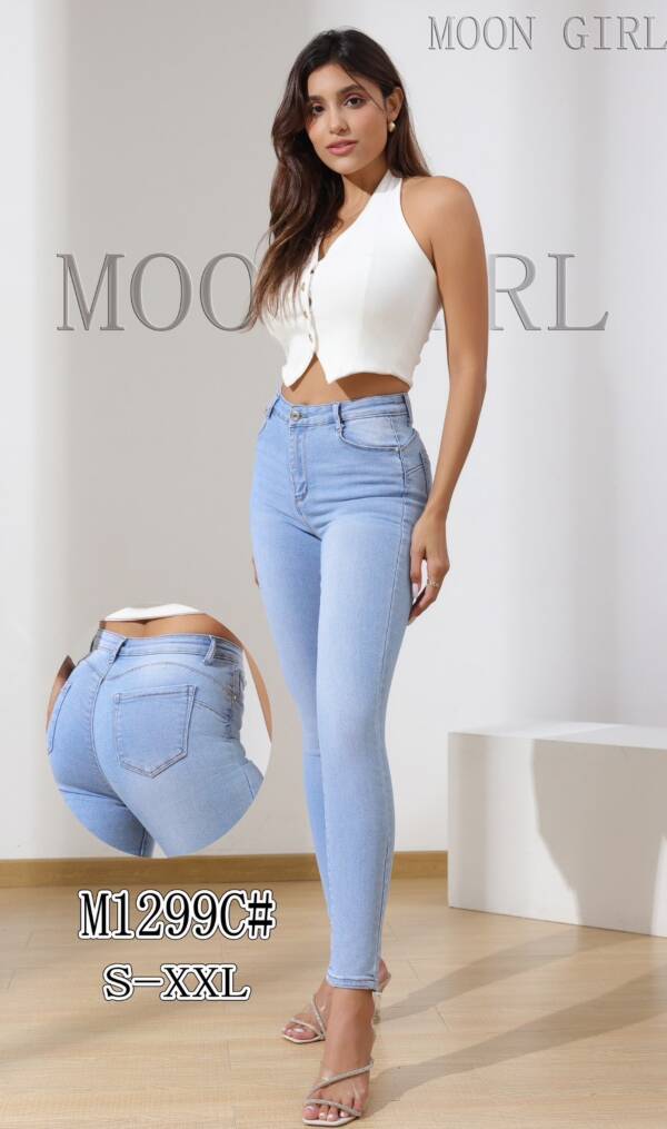 Spodnie damskie jeans Roz S-2XL, 1 Kolor Paczka 10 szt