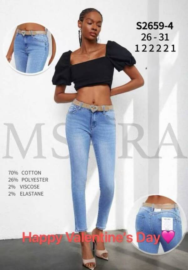 Spodnie damskie jeans Roz 26-31, 1 kolor, Paszka 10 szt