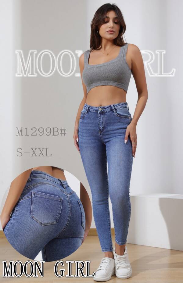 Spodnie damskie jeans Roz S-2XL, 1 Kolor Paczka 10 szt