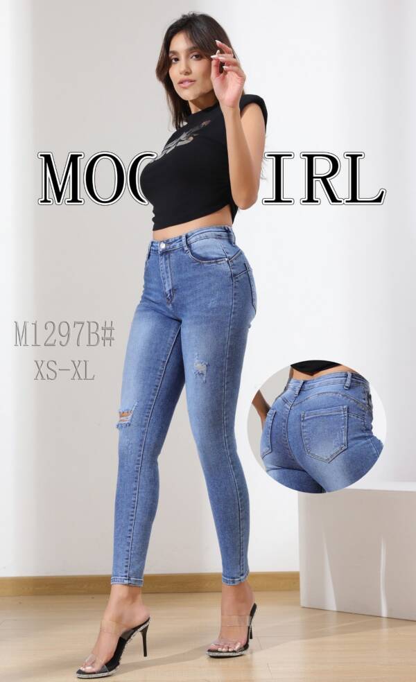 Spodnie damskie jeans Roz XS-XL, 1 Kolor Paczka 10 szt