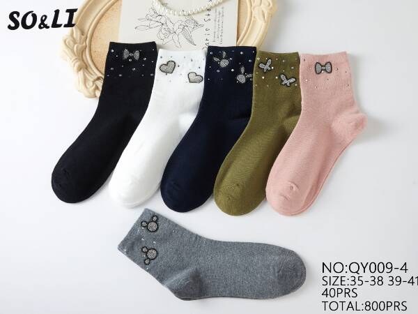 Skarpety damskie Roz 35-41, Mix kolor Paczka 40 szt