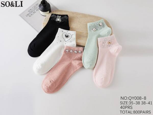 Skarpety damskie Roz 35-41, Mix kolor Paczka 40 szt