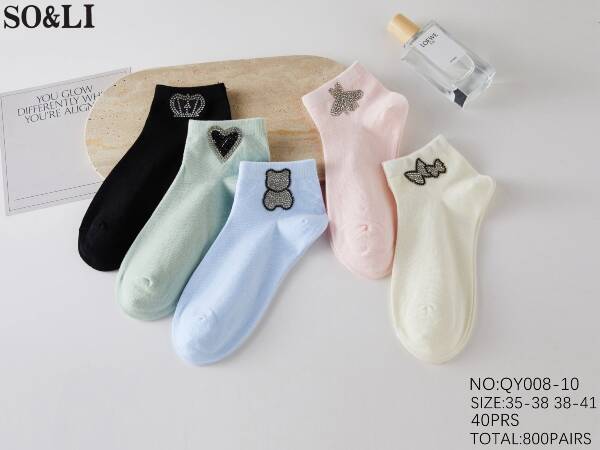 Skarpety damskie Roz 35-41, Mix kolor Paczka 40 szt