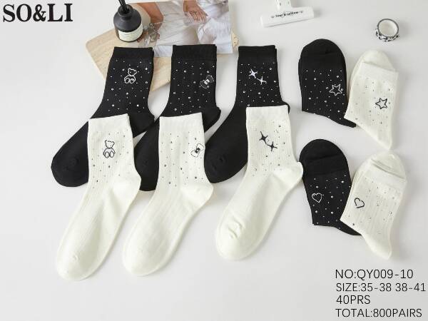 Skarpety damskie Roz 35-41, Mix kolor Paczka 40 szt