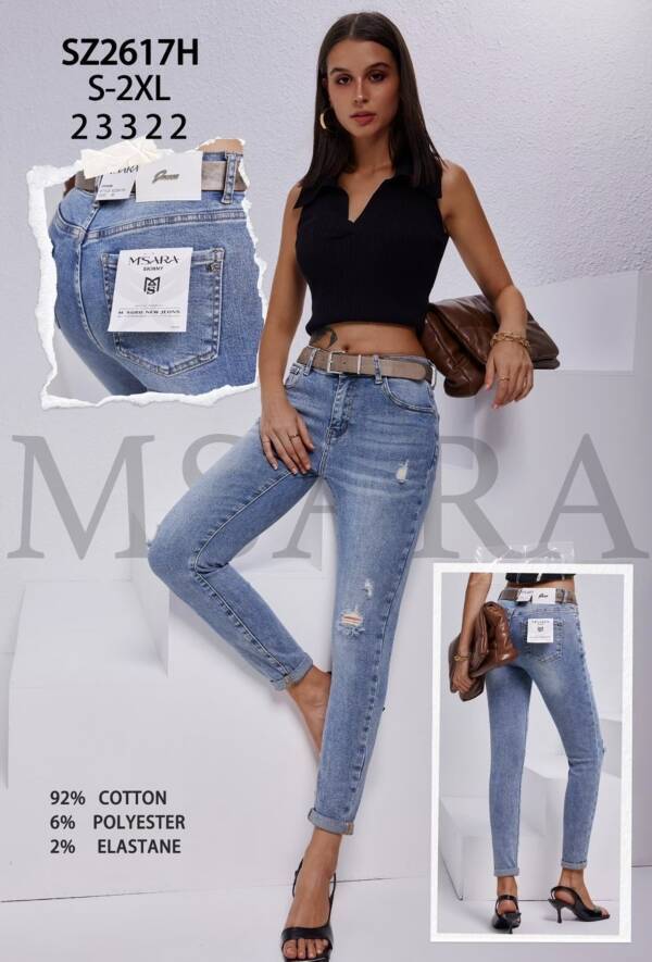 Spodnie damskie jeans Roz S-2XL, 1 Kolor Paczka 10 szt