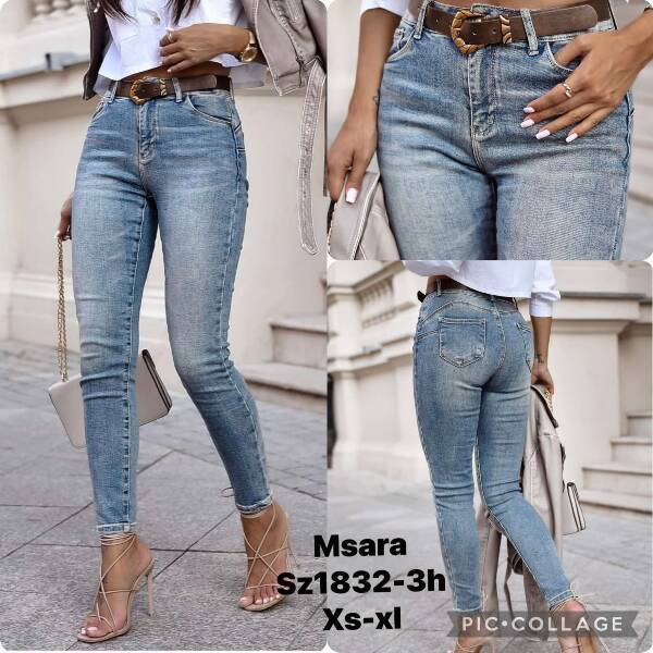 Spodnie damskie jeans Roz XS-XL, 1 Kolor Paczka 10 szt