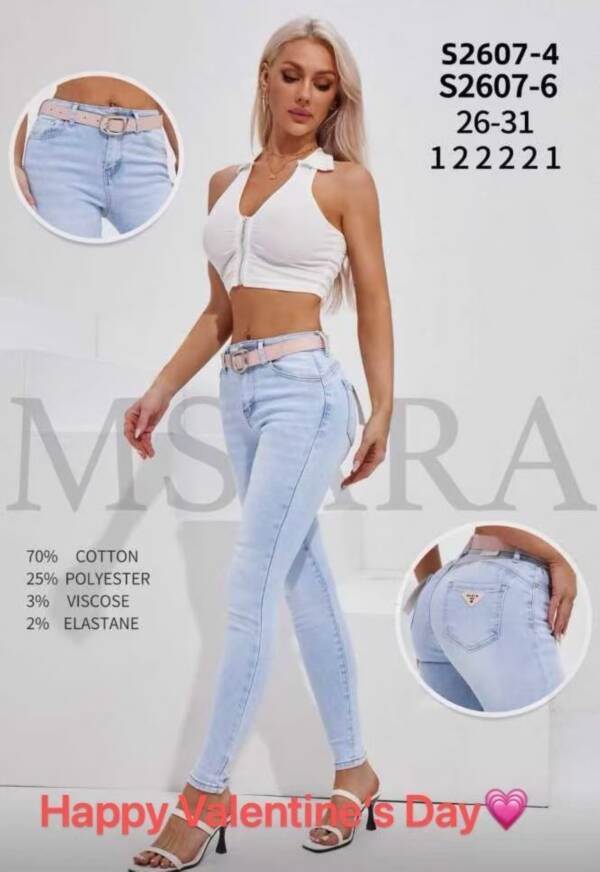 Spodnie damskie jeans Roz 26-31, 1 kolor, Paszka 10 szt