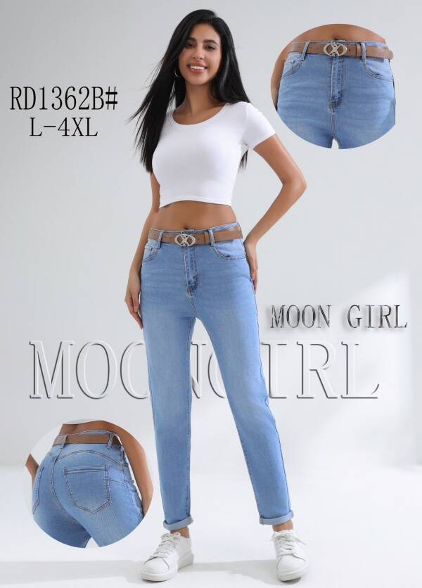 Spodnie damskie jeans Roz L-4XL, 1 Kolor Paczka 10 szt