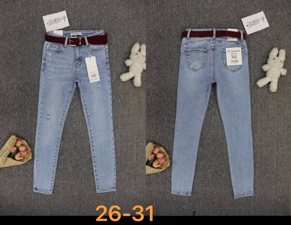 Spodnie damskie jeans Roz 26-31, 1 kolor, Paszka 10 szt