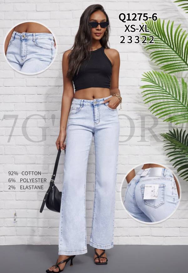 Spodnie damskie jeans Roz XS-XL, 1 kolor, Paszka 12 szt