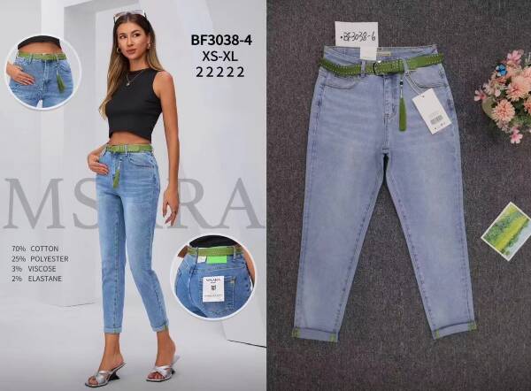 Spodnie damskie jeans Roz XS-XL, 1 Kolor Paczka 10 szt