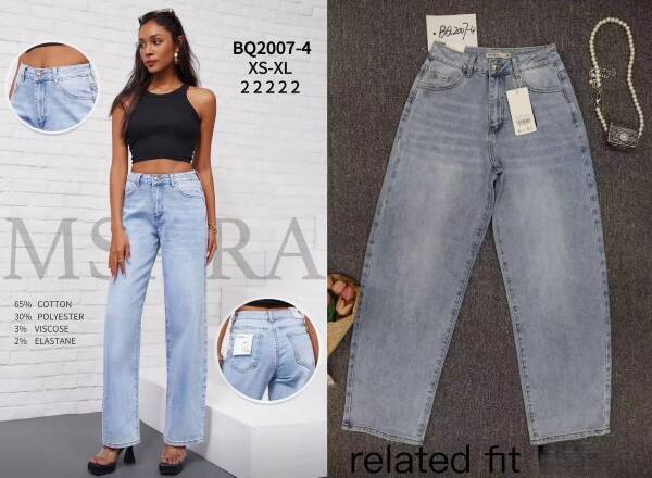 Spodnie damskie jeans Roz XS-XL, 1 Kolor Paczka 10 szt