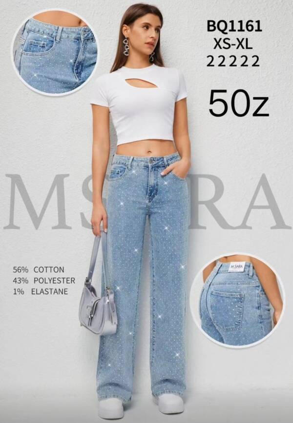 Spodnie damskie jeans Roz XS-XL, 1 Kolor Paczka 10 szt