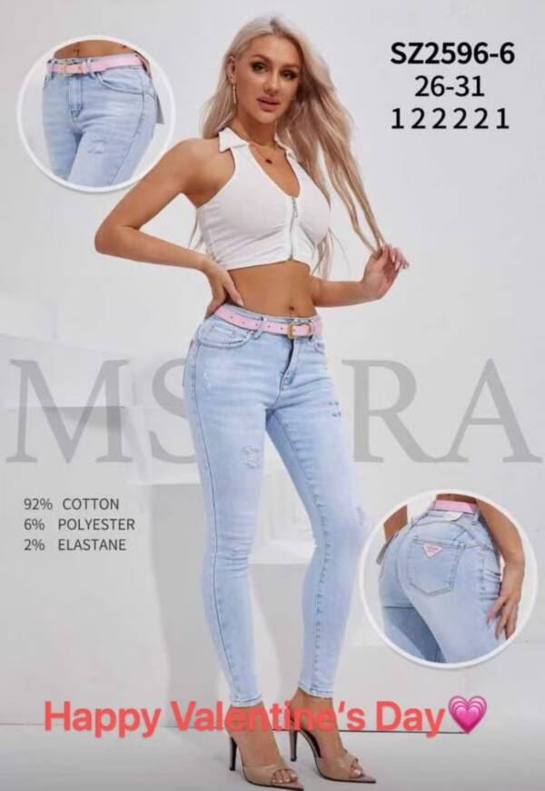 Spodnie damskie jeans Roz 26-31, 1 kolor, Paszka 10 szt