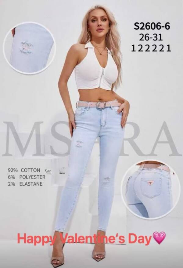 Spodnie damskie jeans Roz 26-31, 1 kolor, Paszka 10 szt