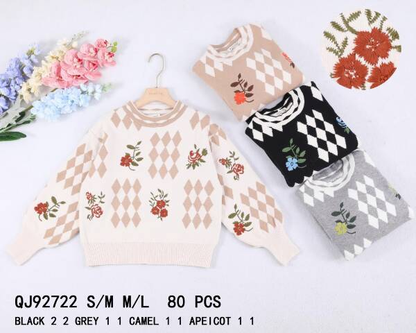 Swetry damskie (Francja produkt) Roz S/M-M/L, Mix kolor, Paszka 10 szt