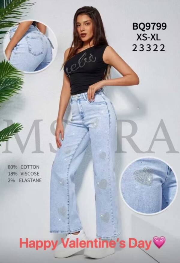 Spodnie damskie jeans Roz XS-XL, 1 kolor, Paszka 12 szt
