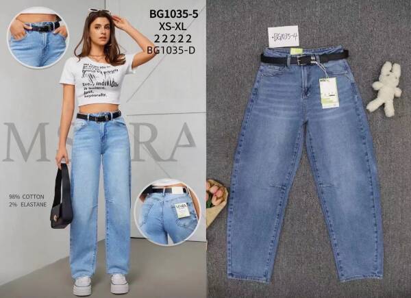 Spodnie damskie jeans Roz XS-XL, 1 Kolor Paczka 10 szt