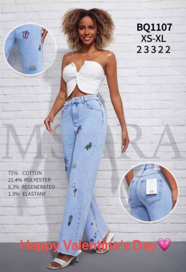 Spodnie damskie jeans Roz XS-XL, 1 kolor, Paszka 12 szt