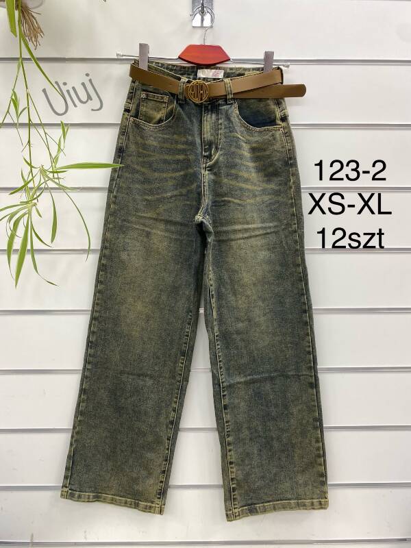 Spodnie damskie jeans Roz XS-XL, 1 kolor, Paszka 12 szt