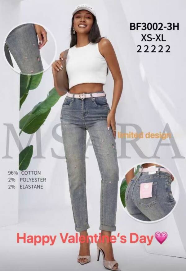 Spodnie damskie jeans Roz XS-XL, 1 kolor, Paszka 10 szt