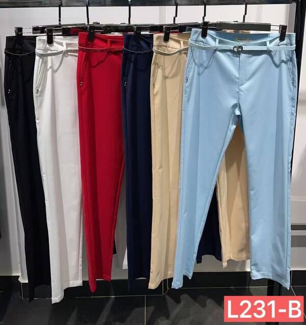 Spodnie damska materiałowe, Roz XS-XL,  Mix kolor. Paszka 8 szt.