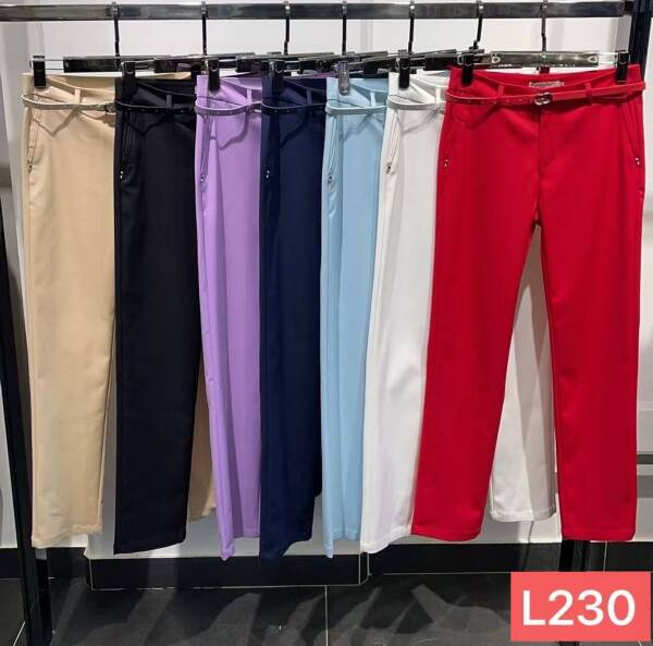 Spodnie damska materiałowe, Roz XS-XL,  Mix kolor. Paszka 8 szt.