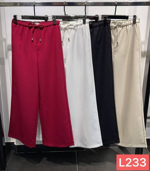 Spodnie damska materiałowe, Roz XS-XL,  Mix kolor. Paszka 8 szt.