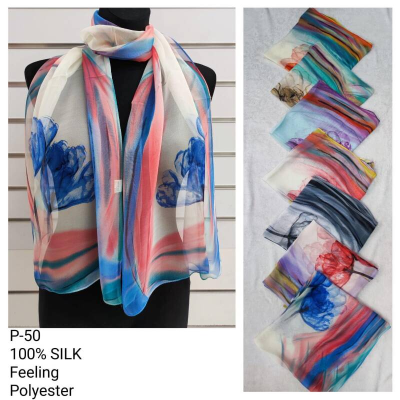 Szaliki damskie Roz Standard Paczka 12 szt Mix kolor