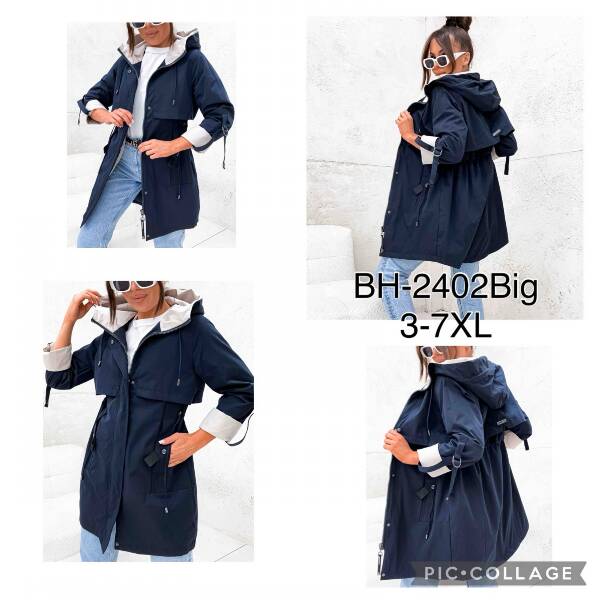 Kurtka damskie cienka Roz 3XL-7XL, 1 Kolor Paczka 5 szt