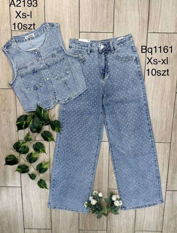 Komplet damskie jeansy Roz XS-XL, 1 Kolor Paczka 10 szt